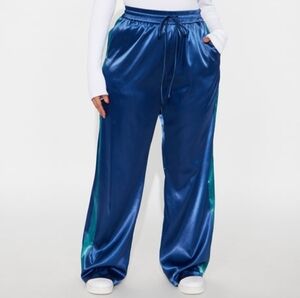 Fashion Nova Shiny Blue Joggers